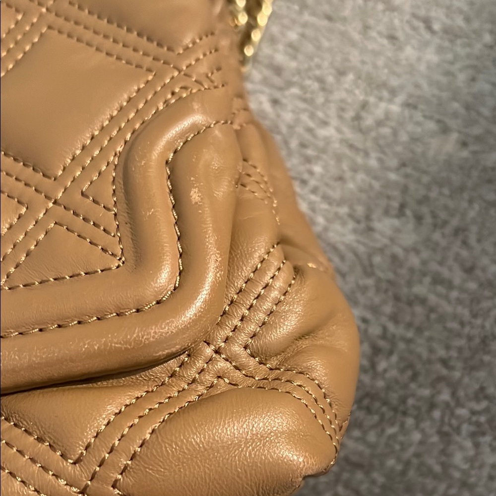 Tory Burch Brown and Gold Crossbody Bag with Quilted Design - Picture 4 of 10